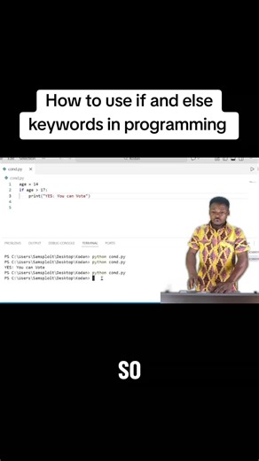 how to use if and else keywords in Python programming #Science #pythonprogramming #viral #ghanatiktok🇬🇭_uk #STEM