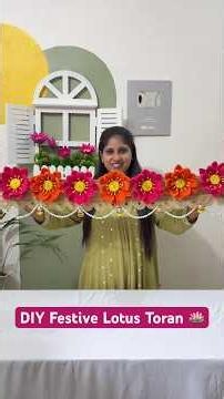 DIY Festive Lotus Toran using PIpe Cleaner #toranbandhanwar #pipecleanercrafts #lotusflower