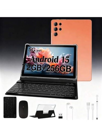 11-Inch Tablet PC, Android 15 Operating System, 2-In-1 Tablet With Keyboard, Mouse, Protective Case, Stylus, 256GB ROM + 12GB RAM, Supports 1TB Memory Card Expansion, 8+20MP Camera, Octa-Core Processor, 10000Mah Battery, 1280*800 IPS HD Display, Tab, Wi-Fi 6, Tablet, Tablet, Pad,Christmas Gifts | SHEIN
