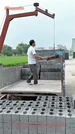 Genius Brick Lifting Trick! 🌾 Save Time & Money on Construction Site