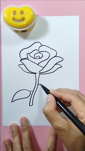 Cara menggambar bunga mawar #shortsfeed #shorts #art #drawing #tutorial #rose #menggambar