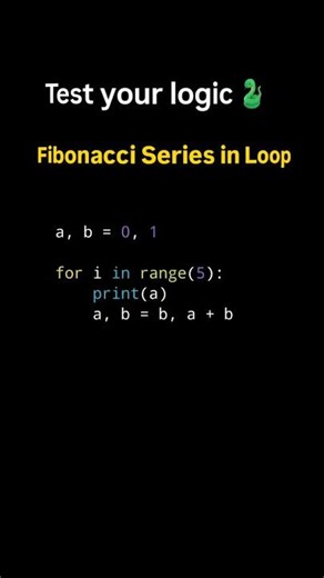 Master the Fibonacci Sequence in Just 3 Lines of Python 🐍 #pythontutorial #learnpython