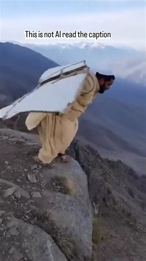 Rock On Throne | Pakistani man flies from mountain with homemade wings goes viral, he built airplane wings from scrap and strapped them to his arms and... | Instagram