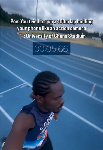 Running laps on University of Ghana practice track