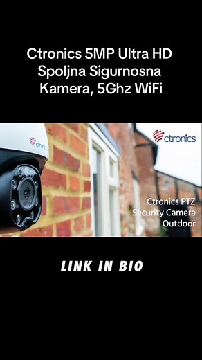 Ctronics CTIPC-380C-5MP Spoljna Sigurnosna Kamera, 2.4/5Ghz WiFi PTZ CCTV Nadzorna Kamera, Detekcija Ljudi i Automatsko Praćenje, Sirena Alarm, Noćni Vid u Boji, Dvosmerni Audio, SD/Cloud Skladište, IP66 #videonadzor #kamera #camera #hdcamera #outdoorcamera #securitycamera #foryou #foryoupage #fypシ #viral #kupujemprodajem
