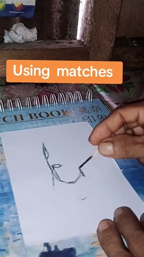 How to drawing using matches #drawingno1 #drawingstyles