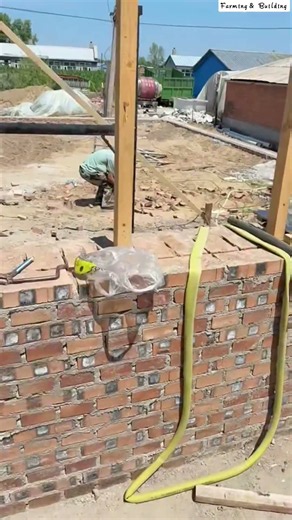 🧱🔥 Mason Constructing Brick Stove Base inside House Construction Site