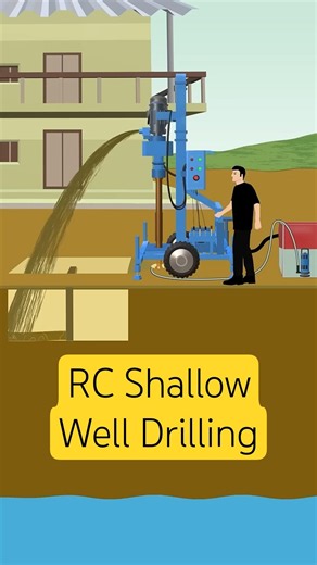 RC Borewell Rig Drills a Shallow Well with Recirculation