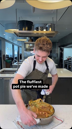 228K views · 613 reactions | Our test kitchen editor, Jesse (@jesseszewczyk) made pot pie even better by swapping out the traditional crust topping for a cloud-like popover topping. Grab the recipe through the link in bio and save this video as your guide to perfecting this delicious twist on a classic. | Bon Appétit Magazine | Facebook