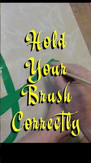 How to Hold a Brush. No Brainer Signwriting/Sign Painting Tips - hand lettering. #celtic