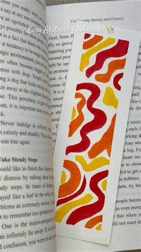 Easy Abstract Bookmark 💛❤️ Simple DIY!