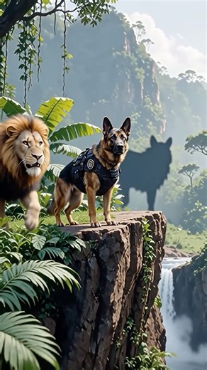 K9 Handler Controls Lions in Their Territory #k9 #germanshepherd #jungle