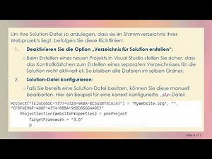 So erstellen Sie eine Visual Studio Solution-Datei (.sln) im gleichen Verzeichnis wie Ihr Webprojekt