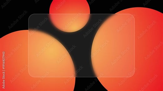 Glassmorphism Style with Orange Gradient Circular Background and Transparent Glass Effect for Video UI and Display Design