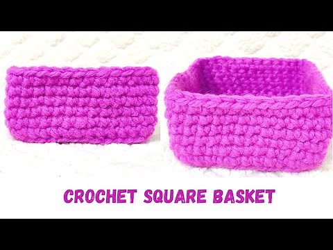 Easy and Simple To Make Crochet Square Basket