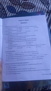 Chapter 1: Matter - Worksheet 11. Tick the correct answer.(... | Filo