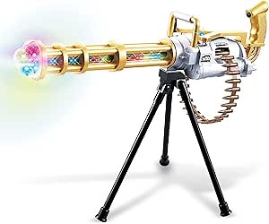 Mozlly Light Up Rotating Gun Toy with Tripod - Realistic Toy Rifle Guns That Make Noise, Flashing LEDs, Lights and Sound Toy Gun for Dress Up Military Pretend Play Accessory, Colors Vary - 23 Inches
