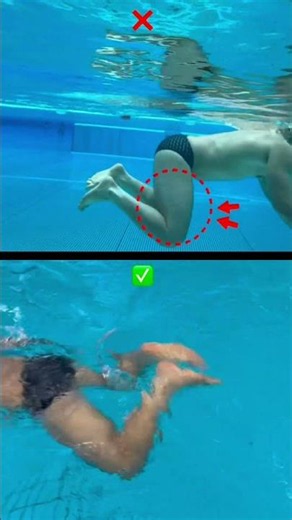 Don't make this mistake! ❌ Learn how to do the correct breaststroke kick. ✅ #swimtips #swimming