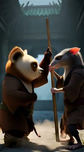 MASTER SHIFU vs MASTER SPLINTER: The Ultimate Martial Arts Duel 🥋🐀🔥 #aianimation #animation #shorts