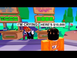 He Had 0 ROBUX Raised, So I Gave Him $10,000 (Roblox)