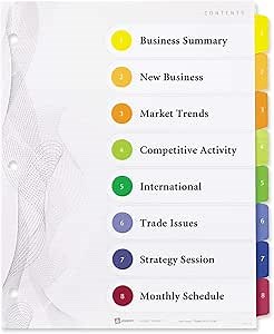 Avery Designer Ready Index Table of Contents Dividers, 8-Set (11139)