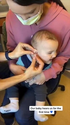 This baby got to hear his parents for the first time using a hearing aid ❤️👏 | Heart Touching