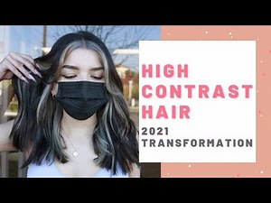 High Contrast Money Piece Hair Color [BOLD MONEY PIECE HAIR TUTORIAL] #moneypiece #haircolor