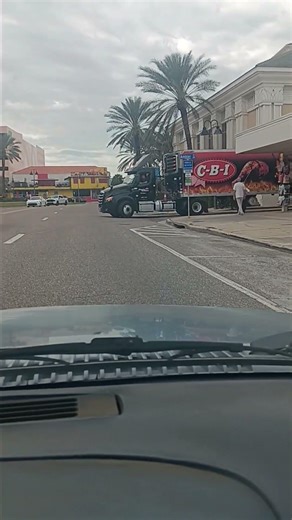 Semi Truck Backing Up At Clearwater Beach