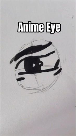 Anime Easy Drawing with Circle #art #animeart #animeeyedrawing