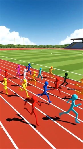 Stickmans Race on the 50+ meter race Olympics game 🎮🎯 #stickman #racegame #olmpics