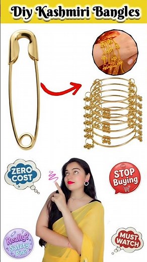 Viral Kashmiri Bangles using SAFETY PINS! 😱✨| Homemade jelly Bengals | How to make Bangles at home