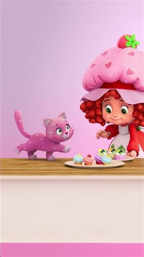 Kitten wants a sweet treat #strawberryshortcake #shorts