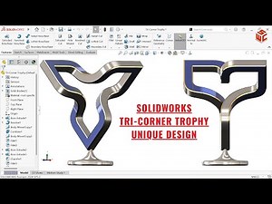 SolidWorks Tutorial | Step-by-Step Realistic Tri-Corner Trophy Modeling