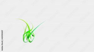 Bunch of colorful lines moving on white background. Design. Multicolored wavy lines twist and move in space. Minimalistic lines move in lump and in space