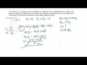 Choque inelastico. Ejemplo resuelto.