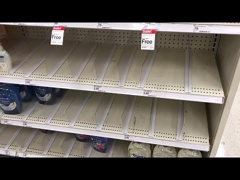 Empty store shelves at Target and Walmart stores amid Coronavirus outbreak