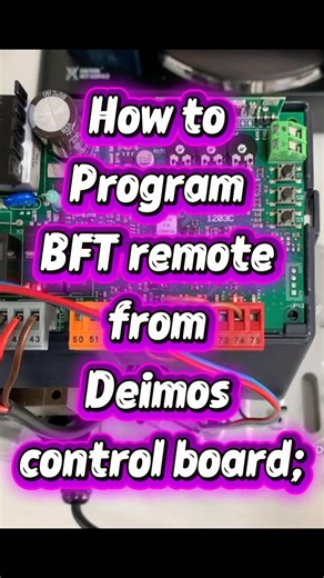 How to Program a BFT Remote from Deimos Control Board | BFT Deimos BT Programming #shorts