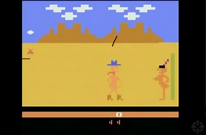 Custer's Revenge Retro Game Gameplay - Scoring with the Ladies