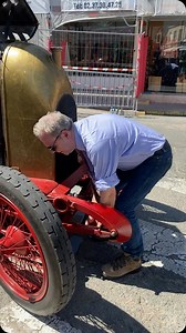 Starting the Fiat S76 aka the Beast of Turin. 28 litre 4 cylinder engine that revs to about 1000rpm. Taken on our road trip down to Montlhery Autodrome | Les Leston Today