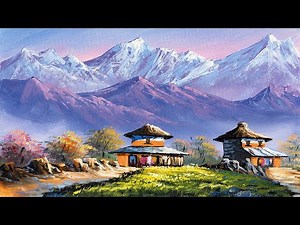 Nepali Painting | Beautiful Nepali Village Landscape Painting | Scenery Painting | Art Candy Nepal