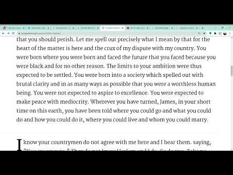 James Baldwin, "A letter to my nephew"