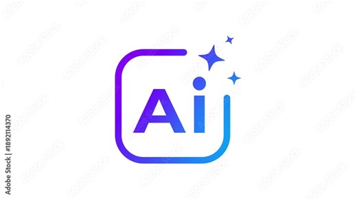 AI Content Generator Logo Animation. Generative AI Logo Button Animation. Artificial Intelligence Generate Button Motion