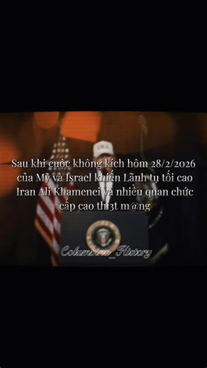 Tin tổng quan: Ngày 28/2/2026, Mỹ và Israel tiến hành cuộc không kích quy mô lớn vào Iran, nhắm vào các lãnh đạo cấp cao và nhiều mục tiêu quân sự bằng tên lửa và máy bay chiến đấu. Truyền thông Iran đã xác nhận rằng Ali Khamenei, người đứng đầu quốc gia này trong hơn ba thập kỷ, đã thi3t m@ng trong đòn tấn công, cùng với nhiều quan chức khác và thành viên gia đình ông. Iran đã phản công bằng tên lửa vào Israel và các nước vùng Vịnh#xuhuong #history #columbina_history #kienthuc #viral