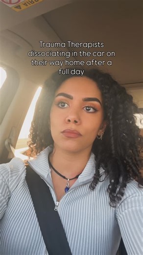 Fatima Al Sulaiman | Licensed Clinical Psychologist on Instagram: "😅I ALWAYS get asked this question … How do you switch it off and leave work at the office?! Sometimes I don’t … sometimes I’m spaced out like this … that’s how I know my nervous system is showing up for me to help me cope😅 It’s been a looonggg week … how do you plan to unwind this weekend?✨🤍😴 Follow @soulfulpsychfatima for some therapy talk, a little dark humor, and a whole lot of raw life truth🤍✨🙏🏾 #dissociation #traumath