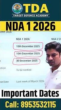 Important Dates for NDA 1 2026 | NDA Exam dates 2026 | NDA 2026 Notification #nda #upsc