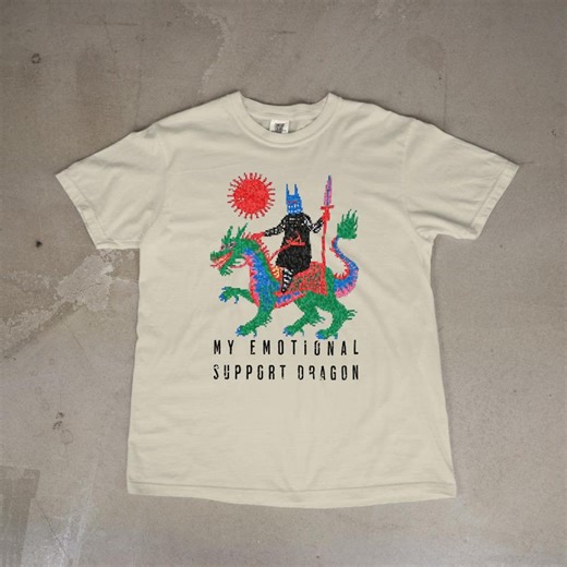 8 Bit Dragon and Knight T Shirt - Emotional Support Dragon - Funny Medieval - Etsy