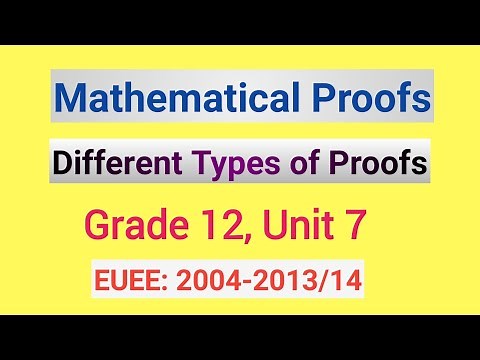 Mathematical Proofs (Grade 12, unit 7)