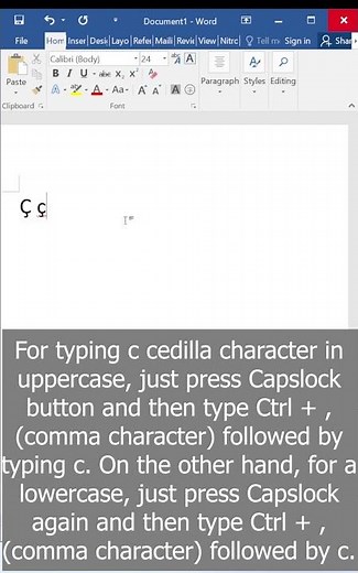 How to Type C Cedille (Ç) Letter in Microsoft Word #shorts #tips #word #microsoftword #windows