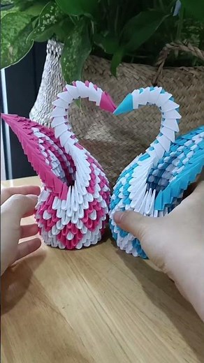Swan Origami 3D handmade #diy #handmade #origami3d