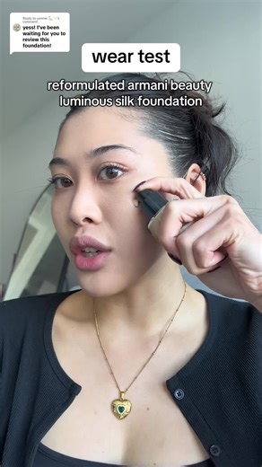 Replying to @yannie 🐇✨️ so this def lasted me my entire day wear testing the reformulated @Armani beauty luminous silk foundation shade is 5.3 #luminoussilk #armanibeauty #oliveskin #neutralundertone #weartest